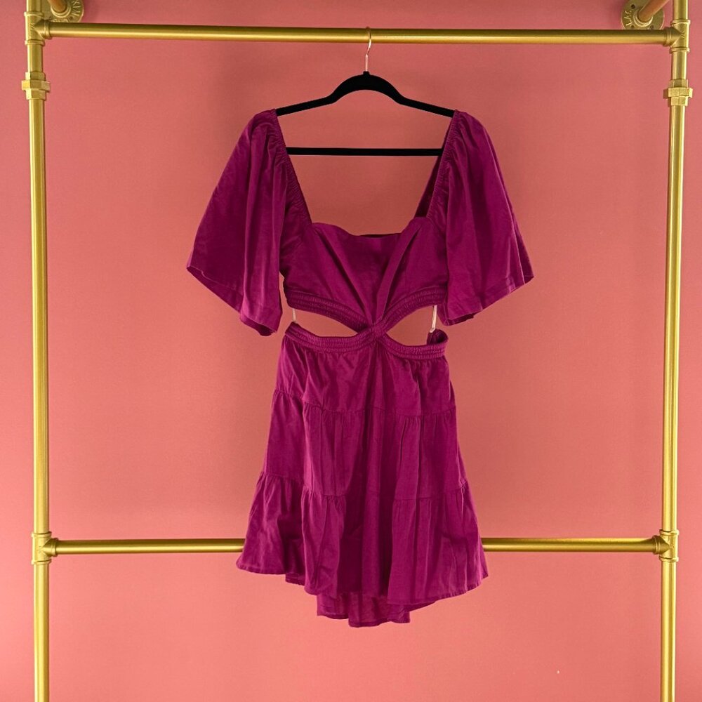 Free People Cross of Sunlight Mini Dress - Raspberry Sherbet
